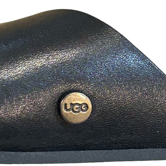 UGG Kari Sandals Womens Size 8 Black Leather Suede Leisure Summer‎ Vacation - Picture 8 of 11